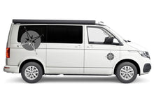 Load image into Gallery viewer, grey compass vinyl graphic decal on a vw transporter california
