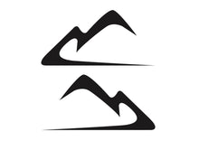 Load image into Gallery viewer, Mountains logo for camper van motorhome. Modern mountain design shown here in Red but availabe in any colour. two per pack one for each side of your campervan