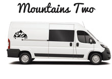 Load image into Gallery viewer, Mountains and Trees Logo Decal sticker for Campervan or motorhome. Van stickers Citroen Relay Fiat Ducato Peugeot Boxer