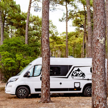 Load image into Gallery viewer, Mountains and Trees Logo Decal sticker for Campervan or motorhome. Van stickers Citroen Relay Fiat Ducato Peugeot Boxer