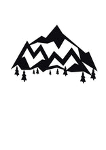 Load image into Gallery viewer, Mountains and trees logo decal sticker graphic for camper van