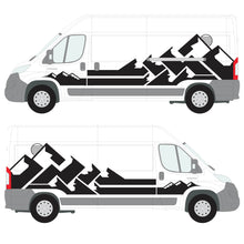 Load image into Gallery viewer, Geometric mountain design with sun for fiat citroen and peugeot campervan
