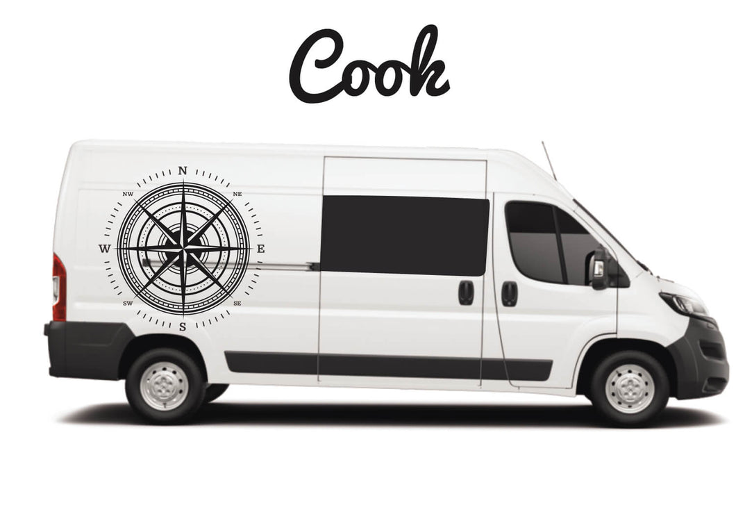 F. Cook Compass Cook Compass Decal Camper Van Graphic Sticker – Leisure Graphics