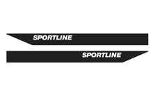 Load image into Gallery viewer, vw transporter facelift vinyl stickers with sportline text in black
