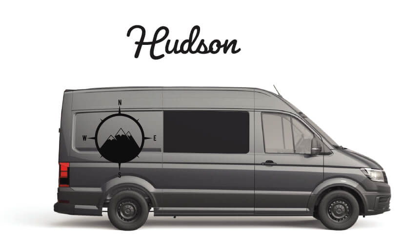 Hudson Compass Mountain Decal Camper Van Graphic Sticker