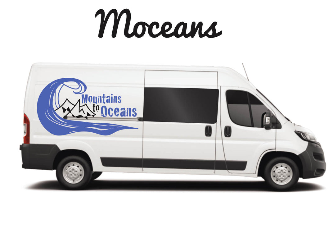 Moceans Camper Van & Motorhome Mountain & Ocean Decal Van Graphic Stickers