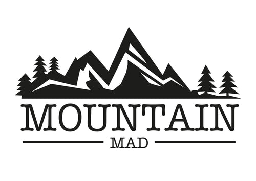 Mountain Mad vinyl logo decal for campervan