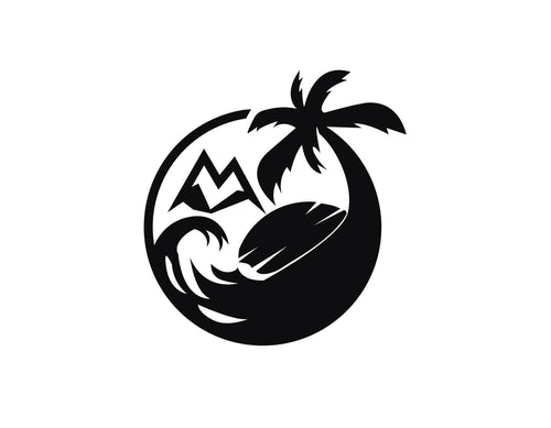Palm tree surf logo decal sticker for camper vans
