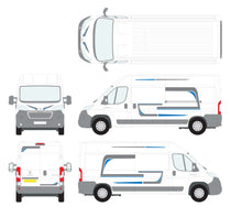 Load image into Gallery viewer, Citroen Relay side graphics grey and blue decal sticker kit
